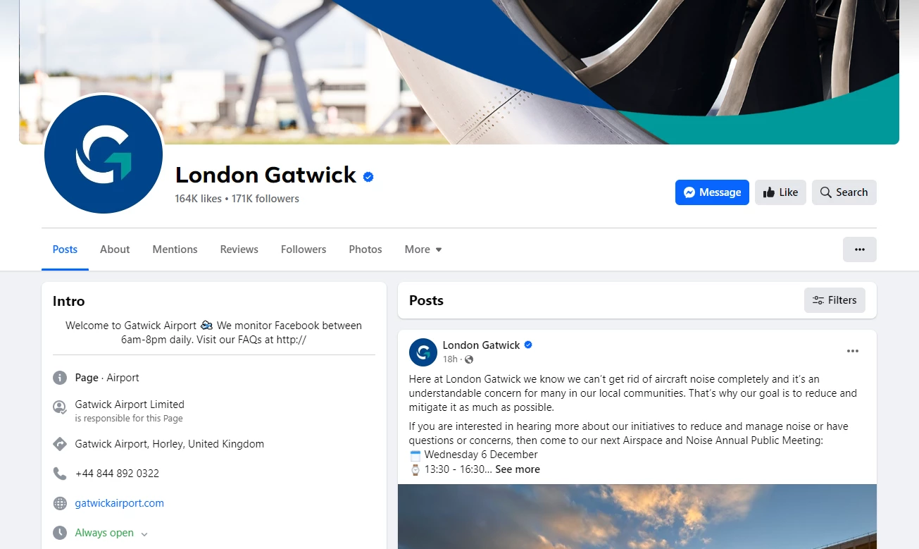 Gatwick Airport Facebook Messenger Service虚拟助手“盖尔”.PNG 